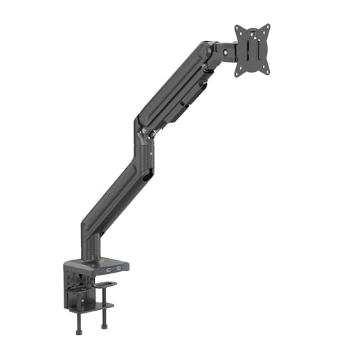 Image of Redragon GMK916 Ultrawide Monitor Mount with USB - Gas Spring Adjustable Arms with VESA 75 /100mm, 15-49 Inch Screen Compatibility, C Clamp & Grommet Base, Cable Management, 44lbs Load Capacity