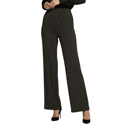 Pantalon large extensible en lurex confortable contre la taille serrée