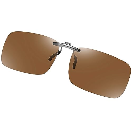 Image of Polarized Clip-on Sunglasses Anti Glare UV400 Non-flip Clip-on Sunglasses over Prescription Glasses for Men Women