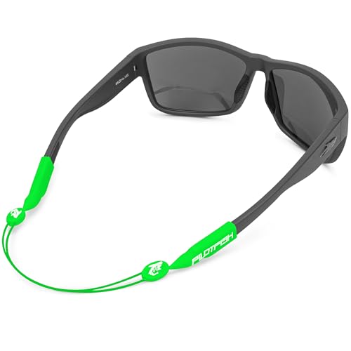 Image of Pilotfish No Tail Adjustable Eyewear Retainer Cable Strap: Sunglasses, Eyeglasses, Glasses (14 Inch, Lime Green)