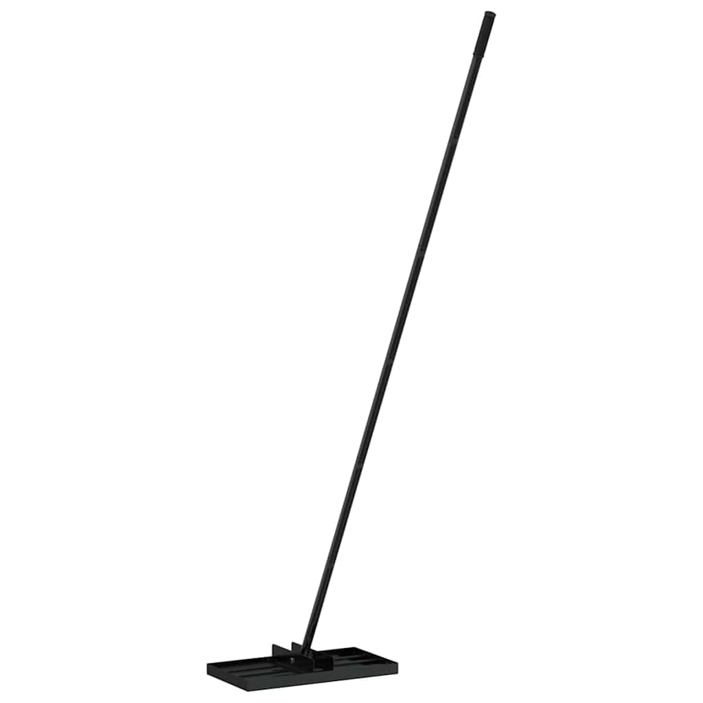 Rastrello di livellamento da giardino in acciaio verniciato a polvere, nero, con testa girevole, lunghezza 200 cm, ergonomico, stabile, per foglie, erbacce, prato e cura del terreno