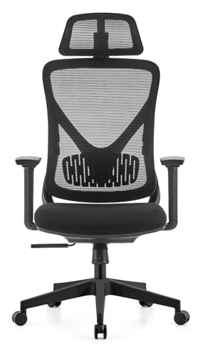 Cadeira de escritório ergonômica, malha de encosto alto, encosto ...