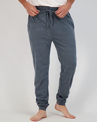 Real Essentials 3 Pack: Men's Cotton Jersey Soft Jogger Sleep Lounge Pajama Drawstring & Pockets (Available in Big & Tall)2