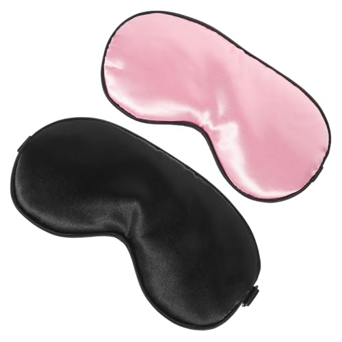 Healvian 2 Piezas venda antifaz para dormir de viaje suave ajustable en los ojos para máscara de noche light acampar cubre ojos para dormir máscaras creativas para dormir Seda