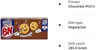 McVitie's Mini BN Chocolate Flavour Sandwich Biscuit Snack Bags, 5 x 35 g Bags (1 Pack of 5 Minibags)