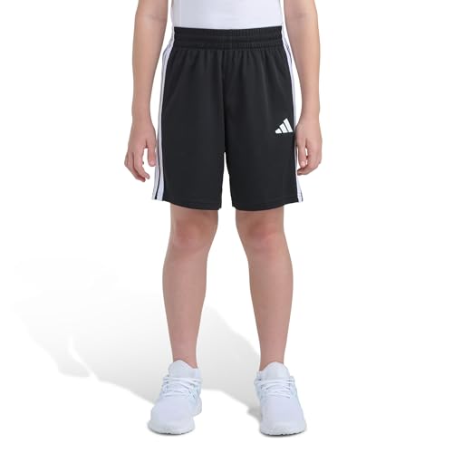 adidas 3-Stripe Mesh Athletic Shorts, Black, Large