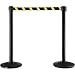 Global Industrial Crowd Control Stanchion with 7-1/2' Yellow/Black Belt, Lot of 2