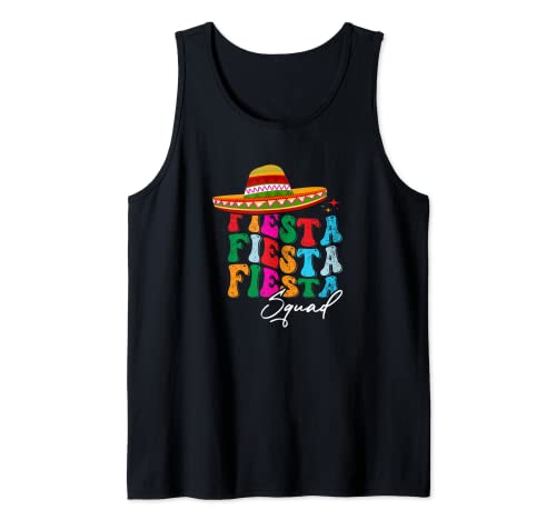 Retro Groovy Fiesta Fiesta Squad Matching Camiseta sin Mangas