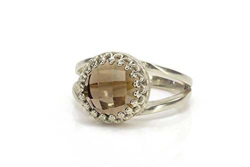 Bague quartz fumé Anemone Jewelry en argent 925 contre les bijoux ternes de série