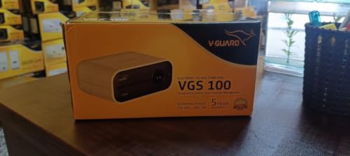 Image of V-Guard VGS 100 Voltage Stabilizer for Refrigerators, 135-280 VAC Working Range, 5 Year Warranty, Grey