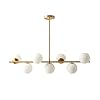 KCO Lighting Modern Gold Chandelier with White Globe Sputnik Chandelier Pendant Light Frosted Globe Glass Adjustable…