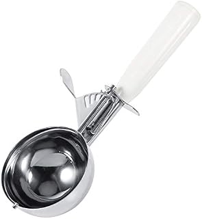 Nikou Ice Cream Scoop - Practical Stainless Steel Fruit Ice Cream Scoop Spoon with Plastic Handle Kitchen Tool (Color : White-8cm)