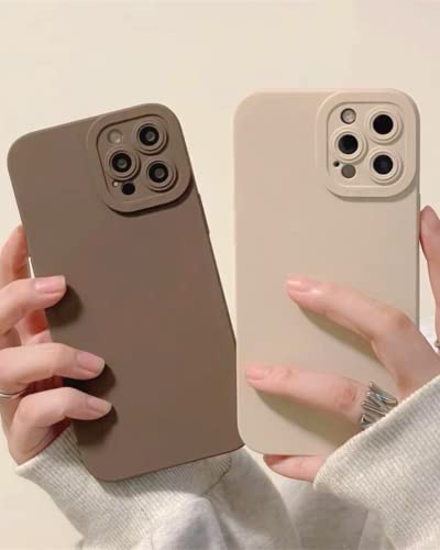 saymi ミルク ベージュ おしゃれ 韓国 iPhone13 ケース ソフト すべすべマットな手触り 淡色 シンプル 無地 茶色 チョコ ブラウン アイボリー (iPhone13, ミルクベージュ)