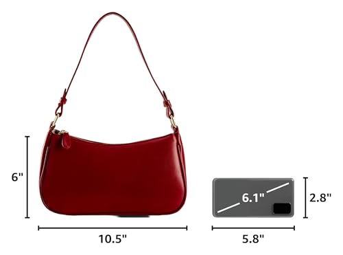 Image of Shoulder Bags for Women Leather Hobo Sling Tote Handbag Retro Clutch Purse with 2 Removable Straps and Zipper Closure