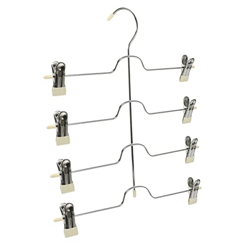 SOLUSTRE Multi Metal Pant Hanger with Clips Trouser Rack for Skirts Pants and Accessories Space Saving Design for Home Hotel and Dorm Use Strong Bearing Capacity