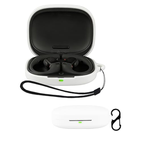 For Shokz OpenFit Pro �P�[�X �����h�~�p�̃��r�i�t��+�X�g���b�v�t�� �y�� �L�Y�h�~ �h�o �����[�d�\ �����ɂ��� �_�炩�ȃV���J�Q���̃X�|�[�c �X�����\�t�g �P�[�X �J�o�[ Shokz OpenFit Pro �ی�J�o�[�i�z���C