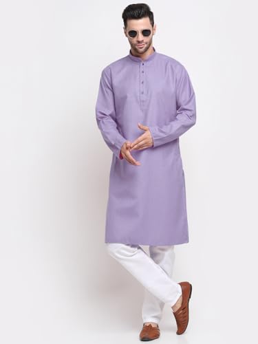Image of KRAFT INDIA Men Cotton Stripped Kurta ONLY