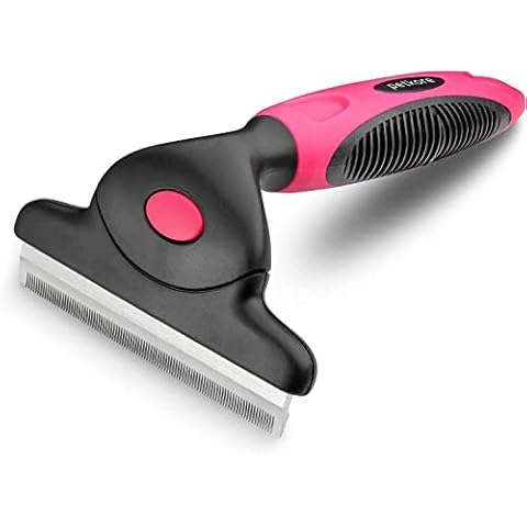 Pet Deshedding Grooming Brush Set for Dogs & Cats, Professional for Short Haired Dog Brush for Shedding and Cats Reduces Undercoat Shedding, Puppy Loose Hair Remover Comb w/Dog Whistle Cover