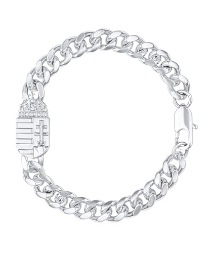 d'origine Bracelet hongrois, bracelet hongrois, chaîne de drapeau de la Hongrie, bijoux de Hongrie, bijoux hongrois pour homme, 18 cm, Laiton