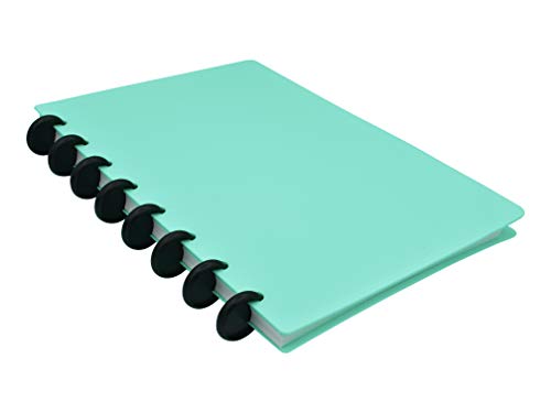 Eleven Discs Caderno Discbound, tamanho júnior, capa de poliéster de 1 mm, papel pesado, folhas quad