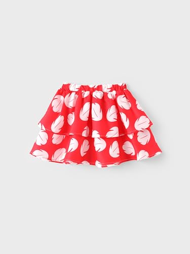 Image of Disney Frozen Elsa Stitch Minnie Princess Toddler Girls' T-Shirt & Double Ruffle Skirt 2 Piece Outfit Summer Clothes Set 2-9Y