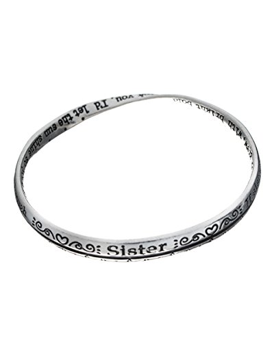JNX Silver-tone Sisters Twist Bangle Bracelet Prayer Card Included by Jewelry Nexus