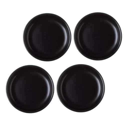 COLLBATH 4pcs Seasoning Dish Dipping Bowls Dipping Dishes Porcelain Saucers Dishes Tasting Dishes Sauce Dipping Holder Japanese Soy Sauce Soy Sauce Dish Fruit Bowl Black Ceramics re-usable