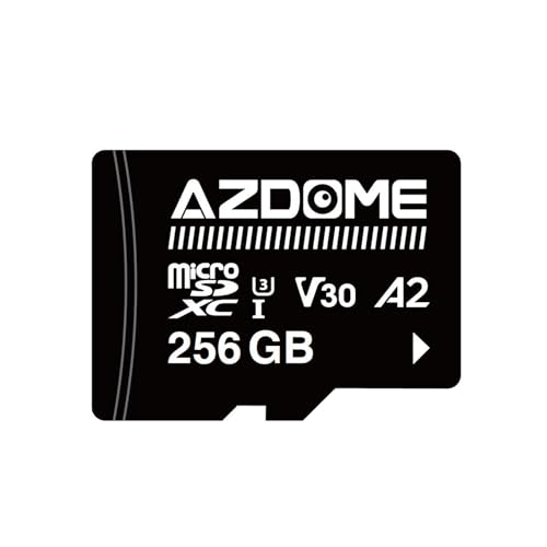 AZDOME 256GB Micro SDJ[h microSDXC [J[h AZDOME M550 GS63H Pro M63 M300 M300S M27 M17 M01 Pro PG19X _bVJ tHD & 4K UHD U3 A2