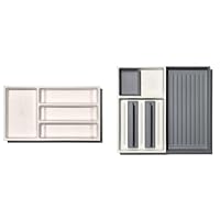 OXO Good Grips Expandable Utensil Drawer Organizer, White and OXO Good Grips Large Expandable Kitchen Tool Drawer Organiser, White