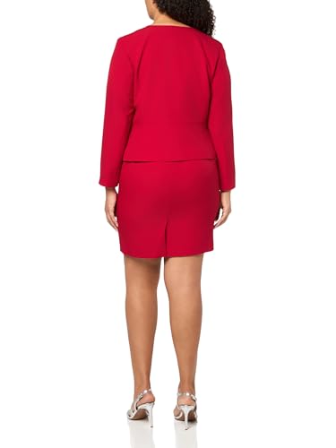 Le Suit Women's Cherry Red Petite Dress Suit - 10P Tailored Jacket & Dress Set - Image 2