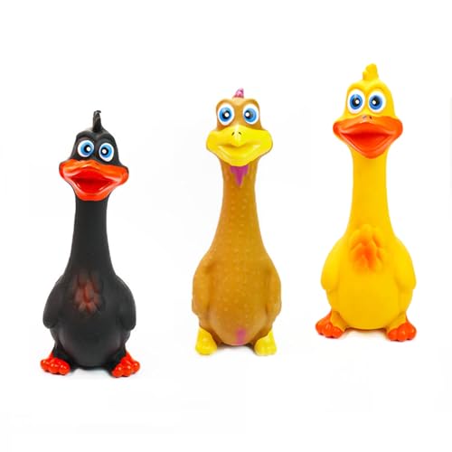DUINIU 3 Pezzi di Anatre in Lattice, Pulizia dei Molari degli Animali Domestici, Giocattoli Divertenti E Noiosi, Adatti per Giochi Interattivi Interni Ed Esterni.