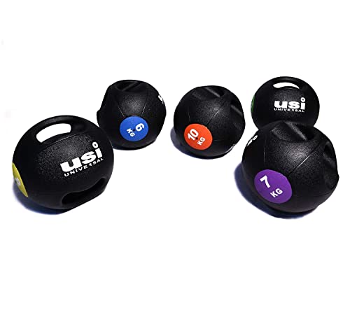 Image of USI Universal Medicine Ball, 787DH Rubber 6 Kg Medicine Ball with Double Grip, High Bounce, Textured Finish, Strong Core, Better Balance, Made Rubber with Textured Surface, High Bounce