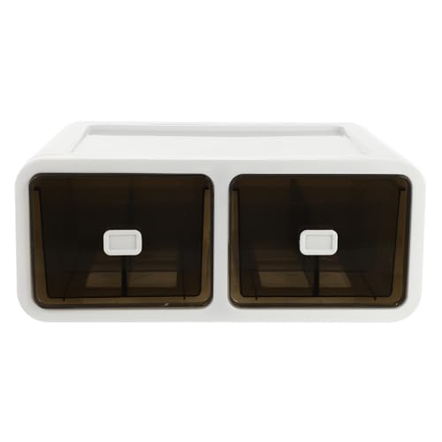 Boîte de rangement marron en PP à 2 compartiments pour sous-vêtements