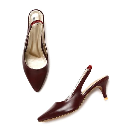 Image of Marc Loire Women Slip on Kitten Heel Pumps for Office Wear