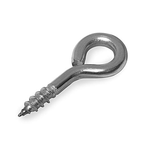 HEAVYTOOL Ösenschraube 3mm x 28mm [10 Stück] Holzgewinde Edelstahl A2 AISI 304 Schraubhaken Ringschraube Cover
