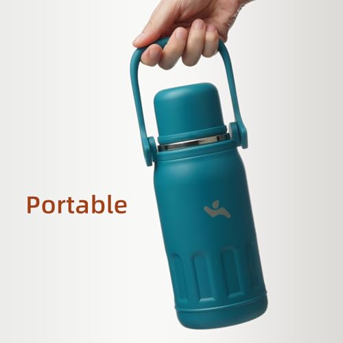 Image of Konokyo 27oz Thermos for Cold Drinks, Insulated Water Bottle, Lake Blue