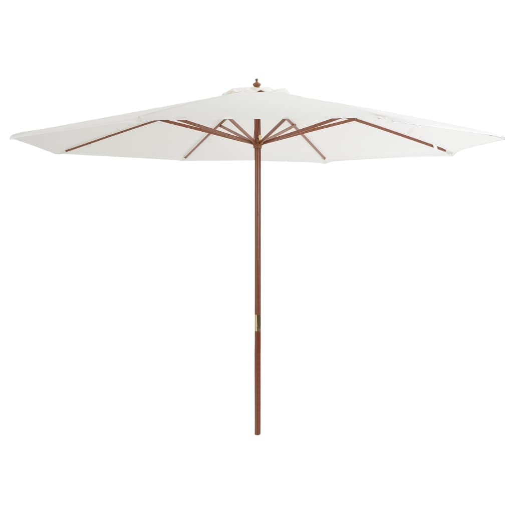 vidaXL Sonnenschirm mit Holzmast Gartenschirm Ampelschirm Marktschirm 350cm
