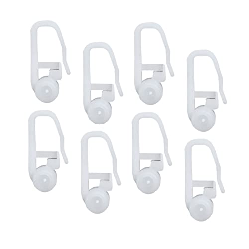 MUCKLILY 50Pcs Sliding Curtain Hooks with Ball Track Curtain Hanging Rings for Easy Installation for Bed and Bathroom Curtains White
