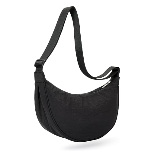 KALIDI Crossbody Bag Damen Groß Half Moon Bag Damen Schultertaschen Umhängetasche mit verstellbarem Gurt Nylon Hobo Bag