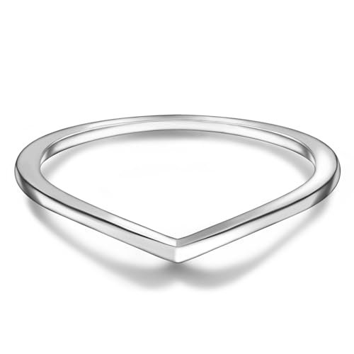 Helonley 925 Sterling Silver Birthstone Stack Rings (Wishbone, 9)