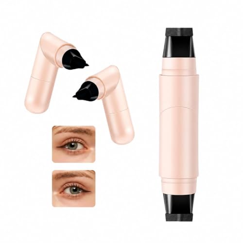 Image of Dual Head Winged Eyeliner Stamp Pen with Rotating Tip, Waterproof Smudge Resistant Cat Eye Makeup Tool, Long Lasting Liquid Eyeliner Applicator for Beginners and Women Daily Beauty