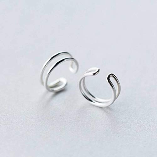 Boucles d'oreilles argent S925 véritable champignon blanc double rang - 2