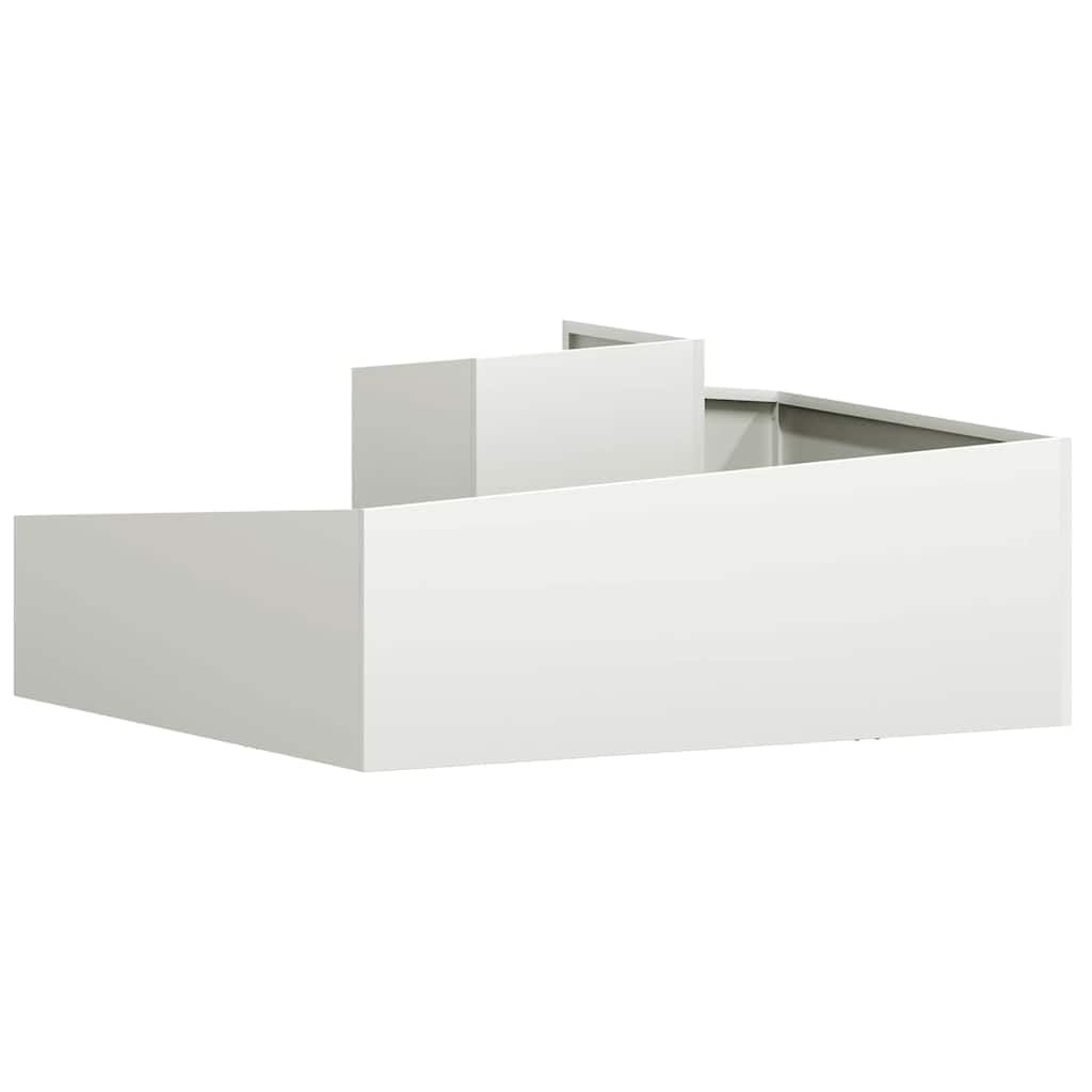 vidaXL Doniczka ogrodowa Biały 100 x 100 x 50 cm Stal zimnogięta, Ogród i taras, nowoczesny metalowy doniczka na zewnątrz, dekoracyjny pojemnik na rośliny, akcesoria na patio