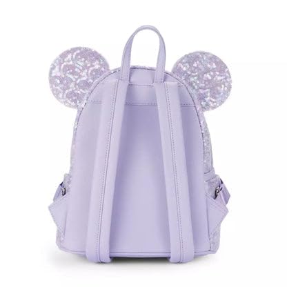 Theme Park Merchandise WDW Dis Parks Lounge LF Opalescent Lavender Sequin Minnie Ear Mini Backpack2