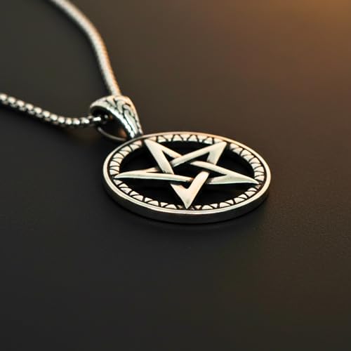 Image of THE MEN THING ARCANE STAR - 34mm Titanium Steel Pendant with 24inch Round Box 4mm Chain for Men & Boys