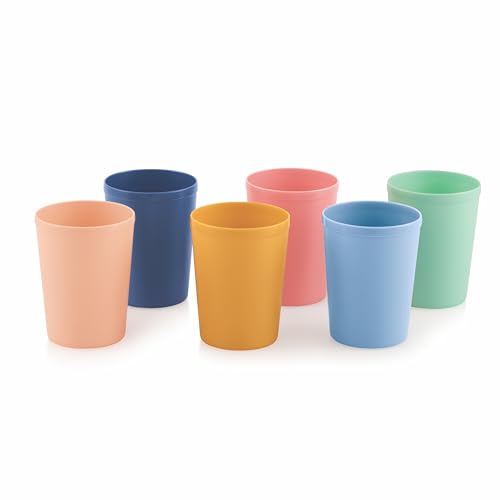 MASTERCOOK 6 Pcs. Small Reusable Cups –8 oz Unbreakable Drinking Glasses -Toddler Cups for Water, Juice, Milk–BPA Free Stackable Tumblers Plastic...