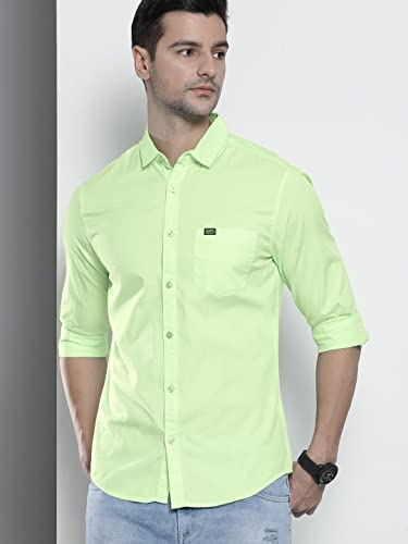 Image of The Indian Garage Co Men Slim Fit Solid Full Sleeves Cutaway Collar Casual Shirt