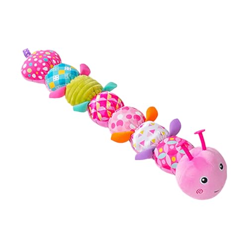 Peluche sensorielle chenille pour voyage et poussette