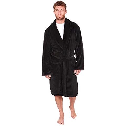 Undercover Mens Fleece Dressing Gown in Black Cover