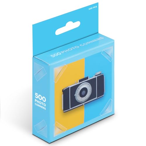 HAGOT 500 Stück Fotoecken (Selbstklebend) Fotokleber Fotoecken Selbstklebend Fotoecken Transparent Weiß Fotokleber Ecken für Fotoalbum Scrapbook Klebepads für Fotos in Spenderbox